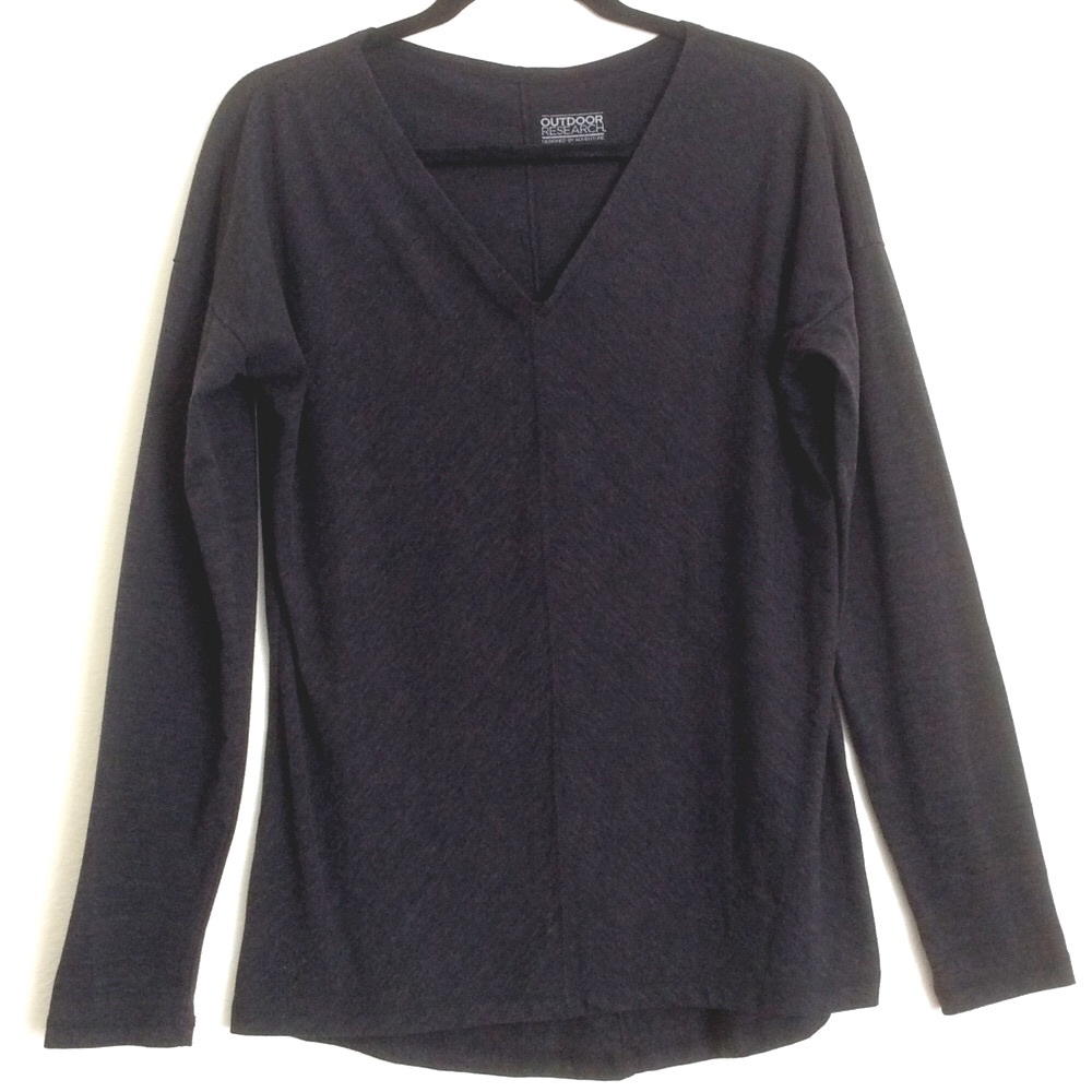 Outdoor Research Westport Women’s V-Neck Top Sz M Activewear Wicking Hike Climb